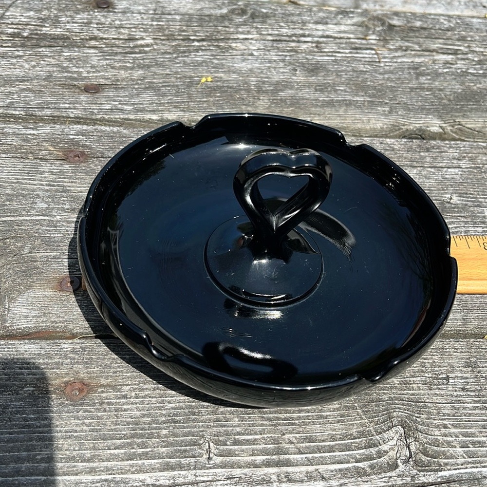Vintage bonbon nut dish black amethyst
